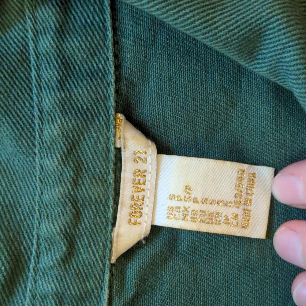 Army Patches Style Green Button Down Shacket Shir… - image 2